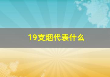 19支烟代表什么