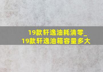 19款轩逸油耗清零_19款轩逸油箱容量多大