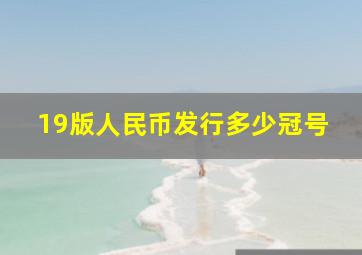 19版人民币发行多少冠号