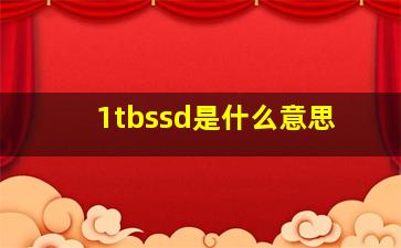 1tbssd是什么意思