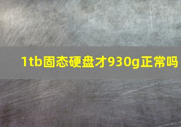 1tb固态硬盘才930g正常吗