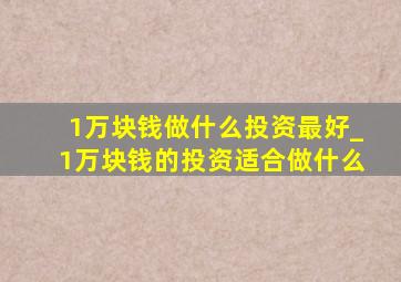 1万块钱做什么投资最好_1万块钱的投资适合做什么