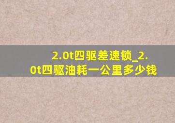 2.0t四驱差速锁_2.0t四驱油耗一公里多少钱