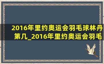 2016年里约奥运会羽毛球林丹第几_2016年里约奥运会羽毛球林丹球拍