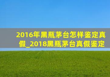 2016年黑瓶茅台怎样鉴定真假_2018黑瓶茅台真假鉴定