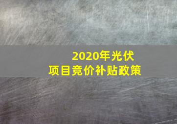 2020年光伏项目竞价补贴政策