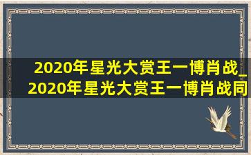 2020年星光大赏王一博肖战_2020年星光大赏王一博肖战同台