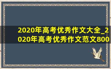 2020年高考优秀作文大全_2020年高考优秀作文范文800字