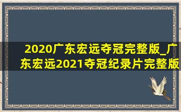 2020广东宏远夺冠完整版_广东宏远2021夺冠纪录片完整版