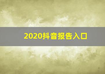 2020抖音报告入口