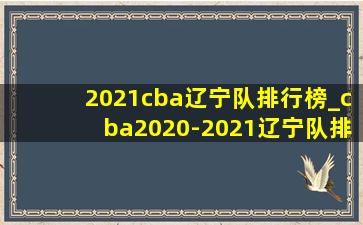 2021cba辽宁队排行榜_cba2020-2021辽宁队排名