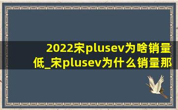 2022宋plusev为啥销量低_宋plusev为什么销量那么高