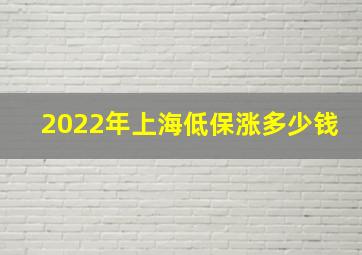 2022年上海低保涨多少钱