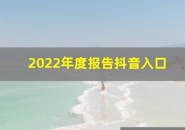 2022年度报告抖音入口