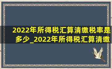 2022年所得税汇算清缴税率是多少_2022年所得税汇算清缴税率