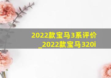 2022款宝马3系评价_2022款宝马320i