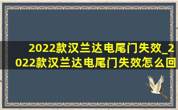 2022款汉兰达电尾门失效_2022款汉兰达电尾门失效怎么回事