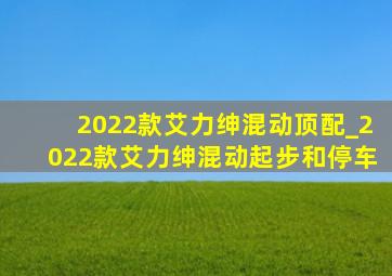 2022款艾力绅混动顶配_2022款艾力绅混动起步和停车