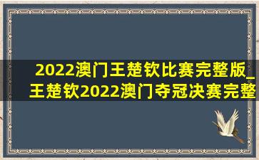 2022澳门王楚钦比赛完整版_王楚钦2022澳门夺冠决赛完整版