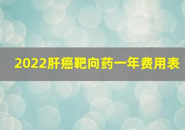 2022肝癌靶向药一年费用表