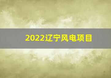 2022辽宁风电项目