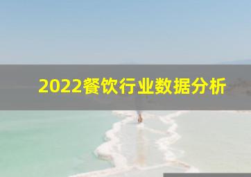 2022餐饮行业数据分析