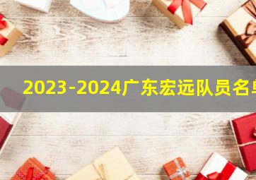 2023-2024广东宏远队员名单