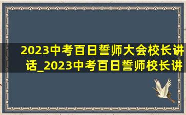 2023中考百日誓师大会校长讲话_2023中考百日誓师校长讲话稿