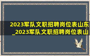 2023军队文职招聘岗位表山东_2023军队文职招聘岗位表山东诸城