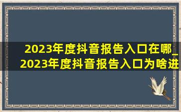 2023年度抖音报告入口在哪_2023年度抖音报告入口为啥进不去