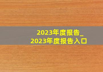 2023年度报告_2023年度报告入口