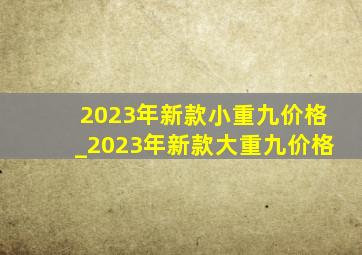 2023年新款小重九价格_2023年新款大重九价格