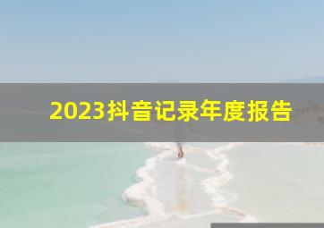 2023抖音记录年度报告