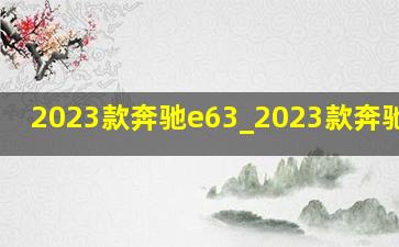 2023款奔驰e63_2023款奔驰e63s