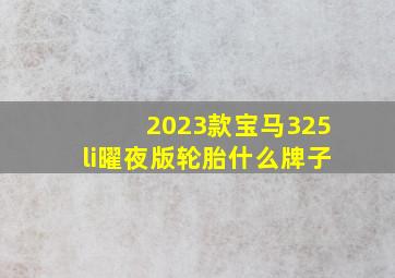 2023款宝马325li曜夜版轮胎什么牌子