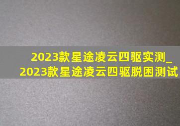 2023款星途凌云四驱实测_2023款星途凌云四驱脱困测试