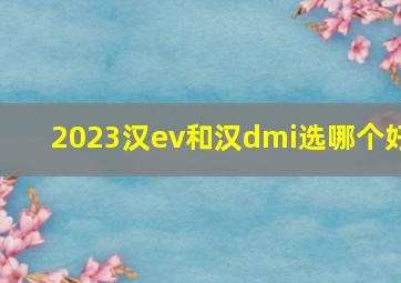 2023汉ev和汉dmi选哪个好