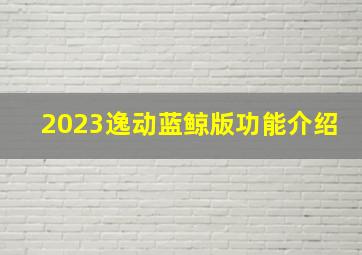 2023逸动蓝鲸版功能介绍