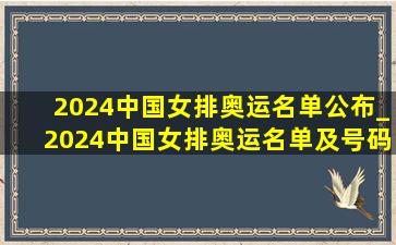 2024中国女排奥运名单公布_2024中国女排奥运名单及号码