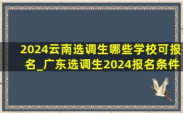 2024云南选调生哪些学校可报名_广东选调生2024报名条件