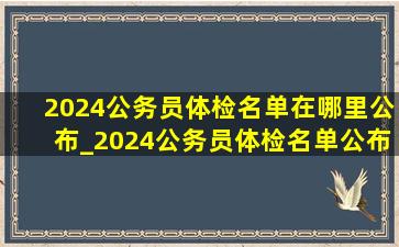 2024公务员体检名单在哪里公布_2024公务员体检名单公布时间省考