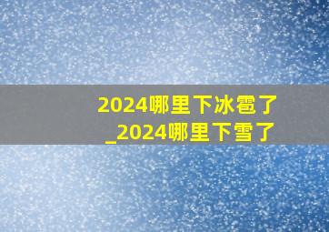 2024哪里下冰雹了_2024哪里下雪了