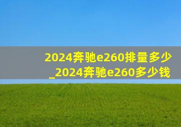 2024奔驰e260排量多少_2024奔驰e260多少钱