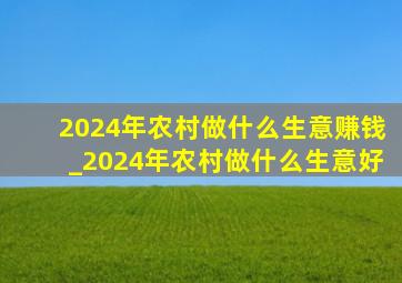 2024年农村做什么生意赚钱_2024年农村做什么生意好