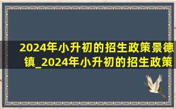 2024年小升初的招生政策景德镇_2024年小升初的招生政策新乡市