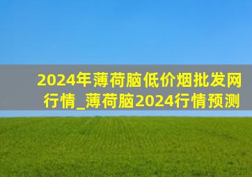 2024年薄荷脑(低价烟批发网)行情_薄荷脑2024行情预测