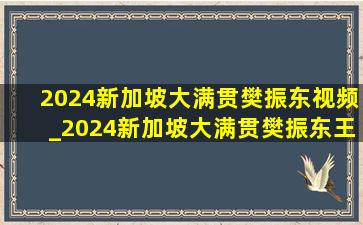 2024新加坡大满贯樊振东视频_2024新加坡大满贯樊振东王楚钦