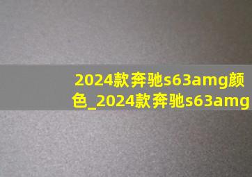 2024款奔驰s63amg颜色_2024款奔驰s63amg