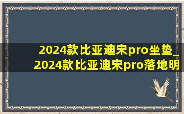 2024款比亚迪宋pro坐垫_2024款比亚迪宋pro落地明细