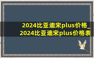 2024比亚迪宋plus价格_2024比亚迪宋plus价格表